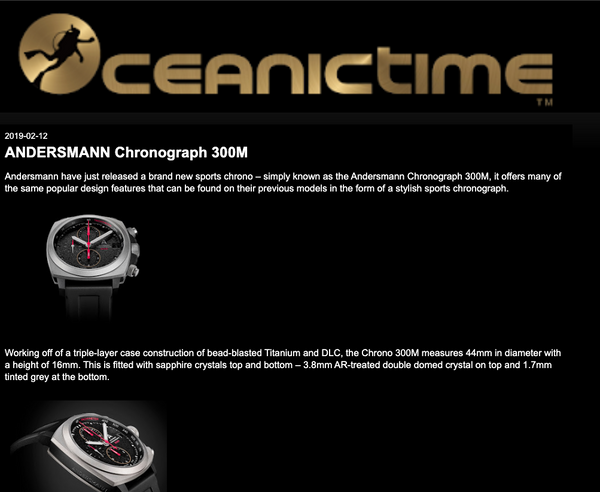 Thank you OceanicTime for reviewing Andersmann Chronograph