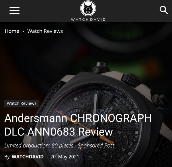 Thank you the review by watchdavid.com on Andersmann Chrono DLC 300m .