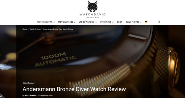 Thank you WatchDavid.com  for reviewing Andersmann Bronze